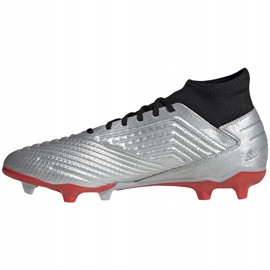 Buty piłkarskie adidas Predator 19.3 Fg srebrne F35595 czerwone srebrny 1