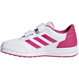 Buty dla dzieci adidas AltaSport Cf K biało różowe D96828 białe 1