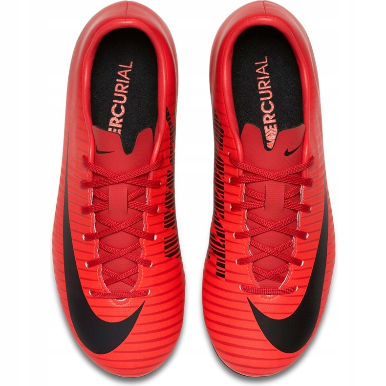 Buty piłkarskie Nike Mercurial Victory Vi Fg Jr 831945 616 pomarańczowe czerwone 1