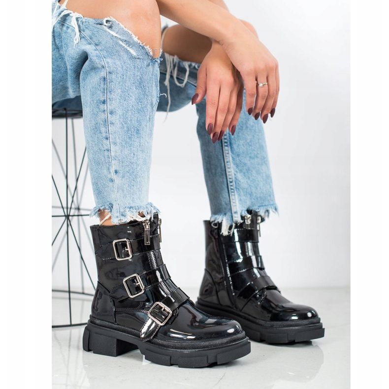 Seastar Lakierowane Workery czarne 1