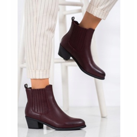 Ideal Shoes Klasyczne Wsuwane Botki czerwone 1