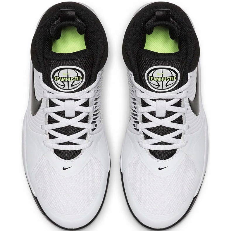 Buty dla dzieci Nike team Hustle D 9 Gs białe AQ4224 100 czarne 1
