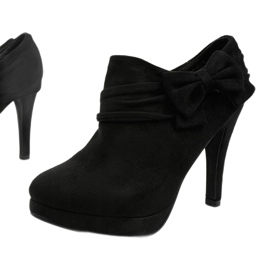 Czarne botki na szpilce z gumką Fharvix 1