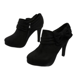 Czarne botki na szpilce z gumką Fharvix 2