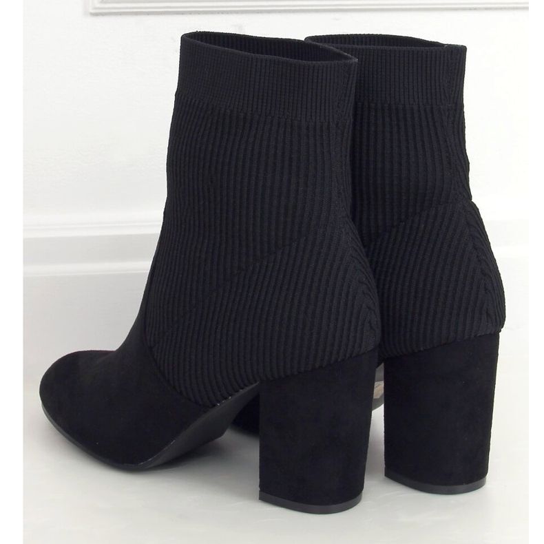 Botki skarpetkowa cholewka czarne 7980-GA Black 1