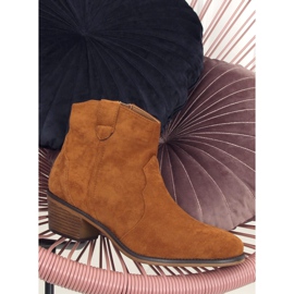 Botki niski obcas camel 99-63 Camel brązowe 1