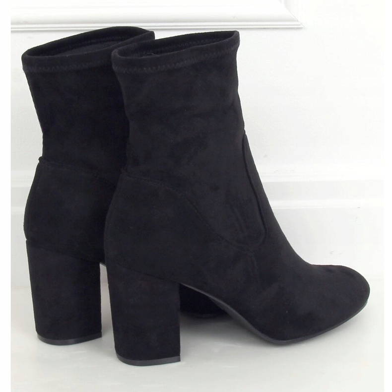 Botki na obcasie czarne 7675-GA Black 1