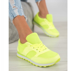 Ideal Shoes Neonowe Obuwie Sportowe żółte 4