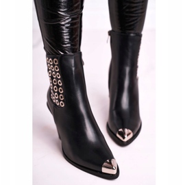 FS1 Botki Damskie Wysokie Stalowy Nosek Czarne Only Time 2