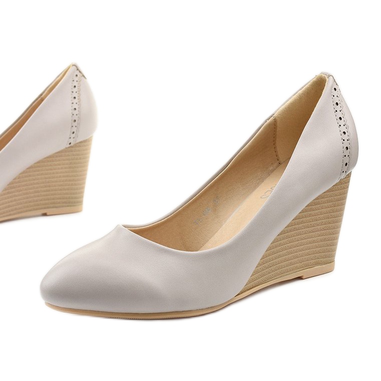 Szare czółenka na koturnie Affore 1