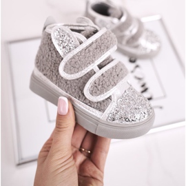 FRROCK Dziecięce Trampki Ocieplane Wysokie Szare Clifford srebrny 1