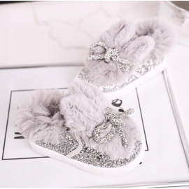 FRROCK Dziecięce Trampki Ocieplane Szare Mumi srebrny 1