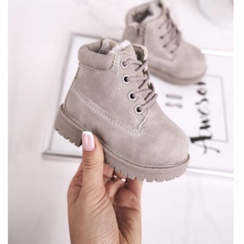 FRROCK Dziecięce Ocieplane Trapery Botki Szare Dexter 2