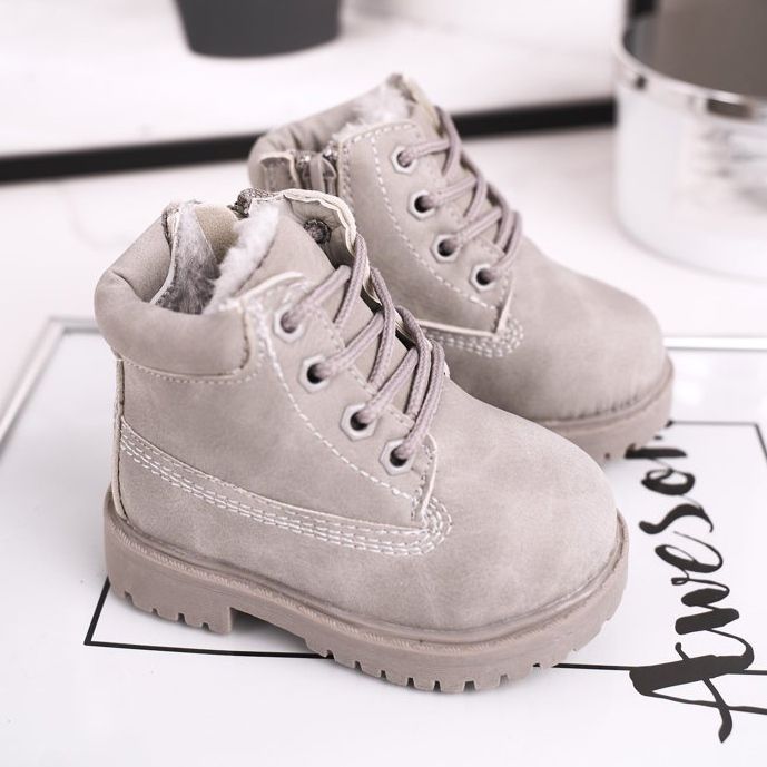 FRROCK Dziecięce Ocieplane Trapery Botki Szare Dexter 1