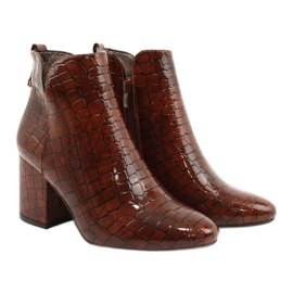 M.Daszyński Botki na suwak ocieplane Daszyński SA186-1 brązowe 3