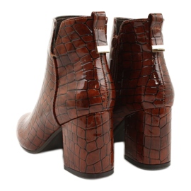 M.Daszyński Botki na suwak ocieplane Daszyński SA186-1 brązowe 2