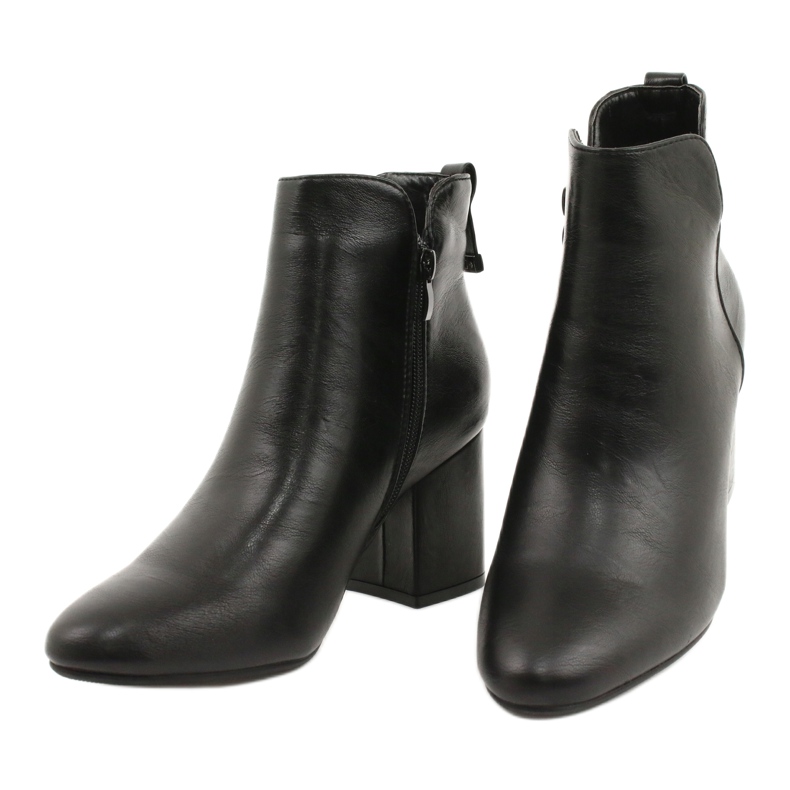 M.Daszyński Botki na suwak ocieplane Daszyński SA186-1 czarne 2