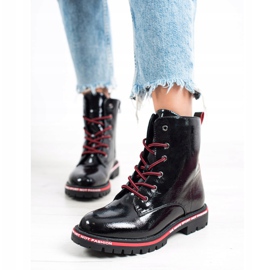 Goodin Lakierowane Trapery czarne czerwone 1