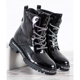 Goodin Lakierowane Trapery białe czarne 2