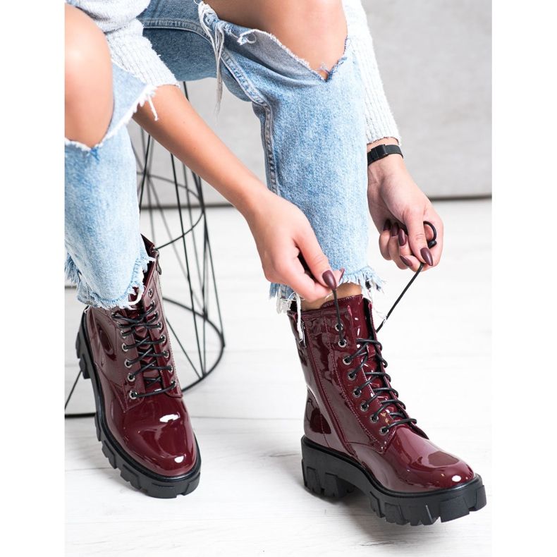 Goodin Lakierowane Workery czerwone 1