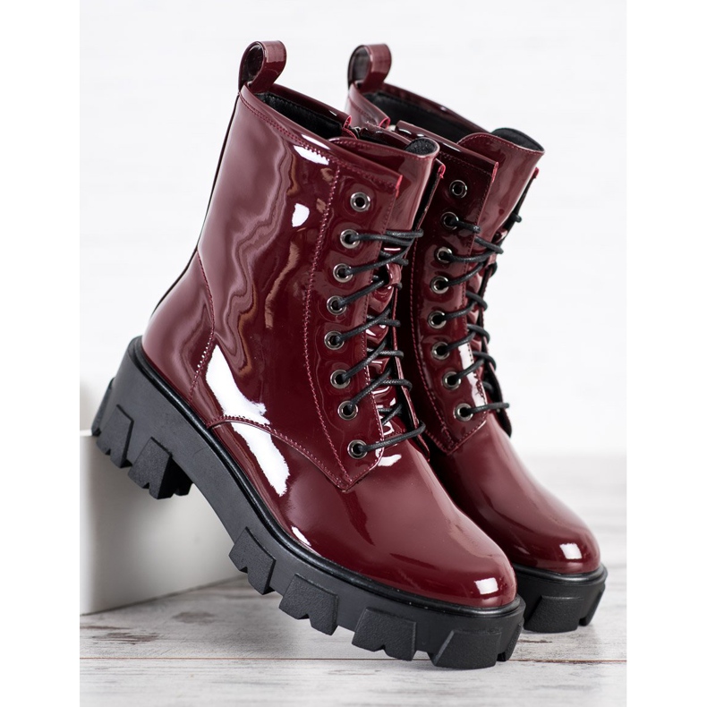 Goodin Lakierowane Workery czerwone 2