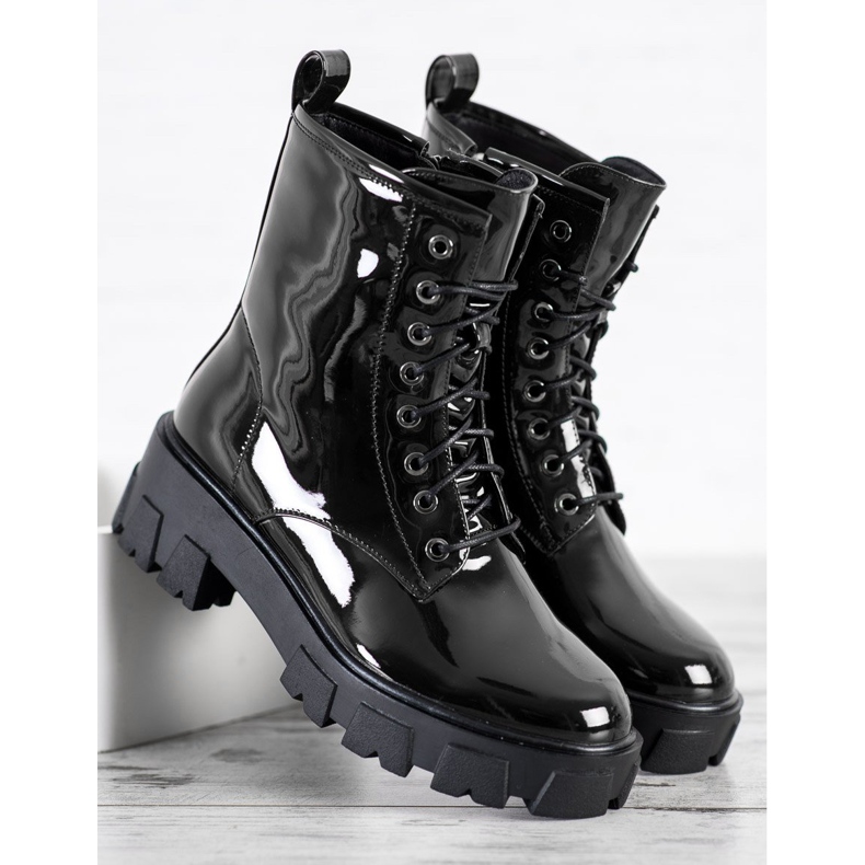 Goodin Lakierowane Workery czarne 2