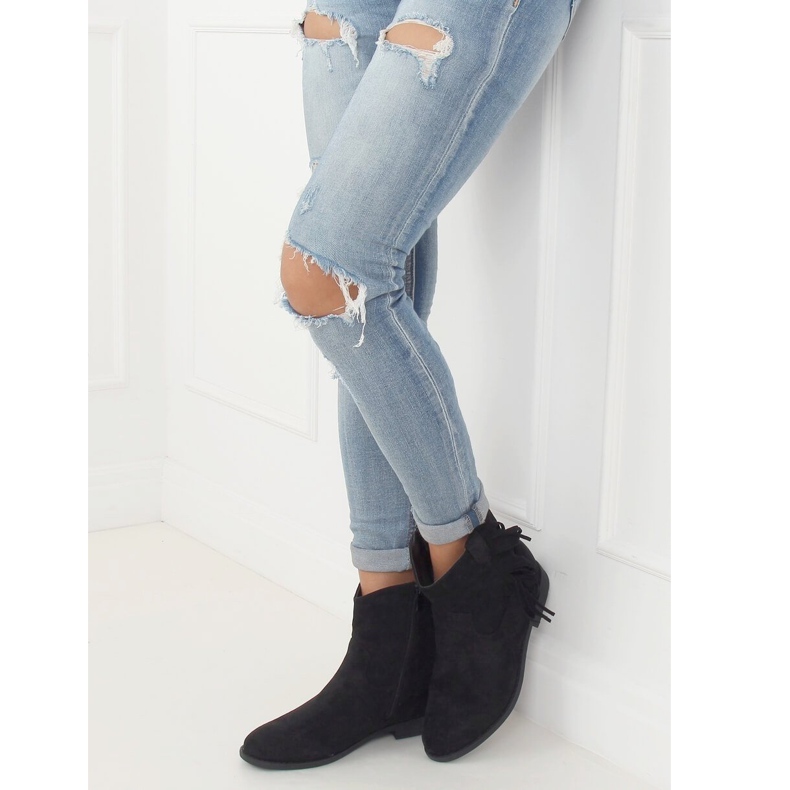 Botki w stylu boho czarne 688-A99 Black 1