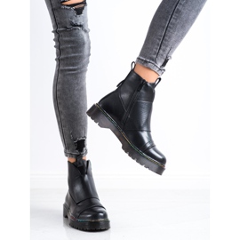 Bella Paris Czarne Workery Na Platformie 1