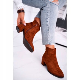 Botki Damskie Sergio Leone Camel BT528 brązowe 2