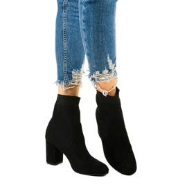 Czarne botki damskie ze skarpetą Uhrrelle 1