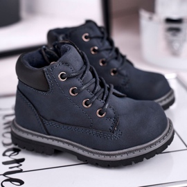 Apawwa Dziecięce chłopięce trapery botki granatowe Moa 1