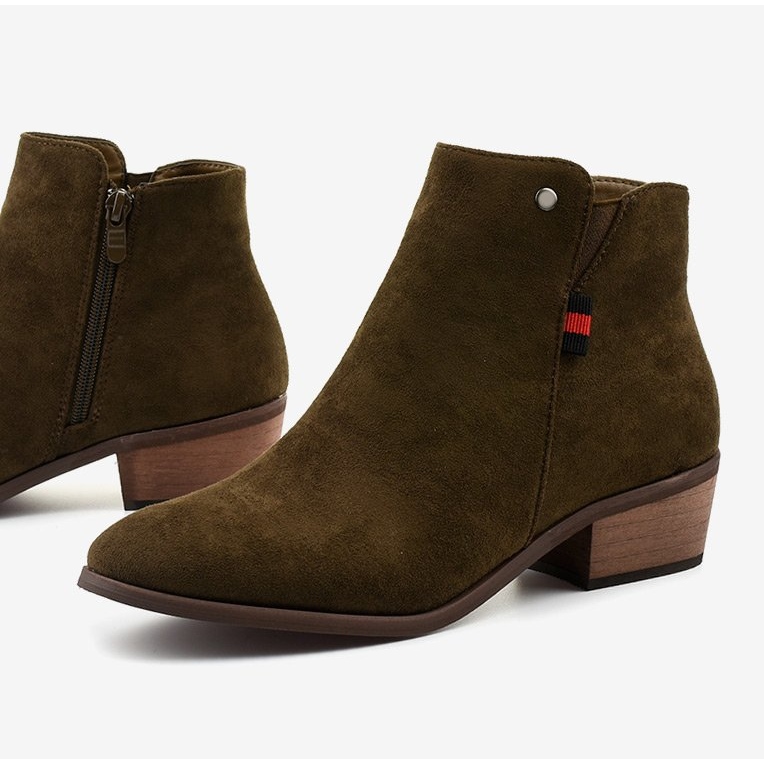 Brązowe płaskie botki sztyblety ocieplane 20Y8039-6 1