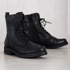 SDS Sznurowane Workery czarne 1