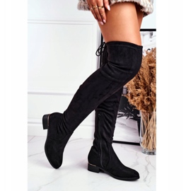 FRBS Kozaki Damskie Za Kolano Eko-Zamsz Czarne Dove 2