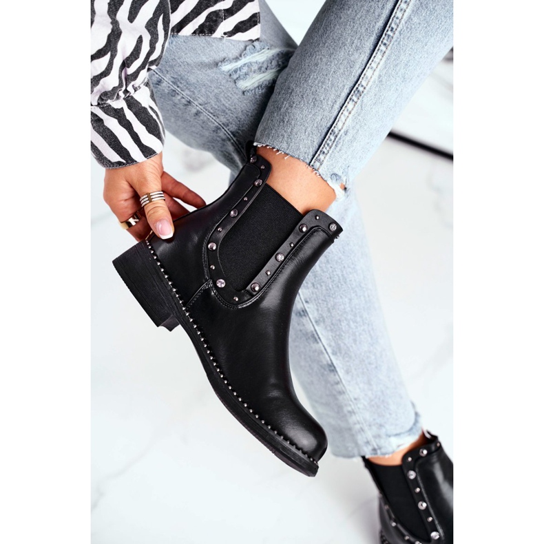 Damskie Botki Sztyblety Czarne Visible 2