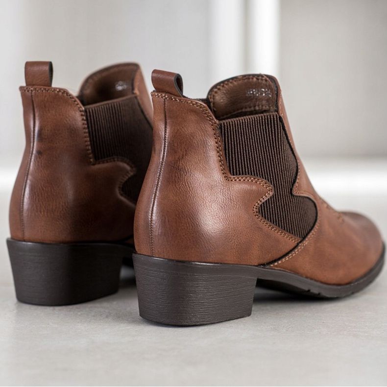 Weide Botki Z Eko Skóry brązowe 2