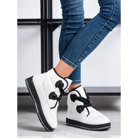 SHELOVET Modne Śniegowce białe 1