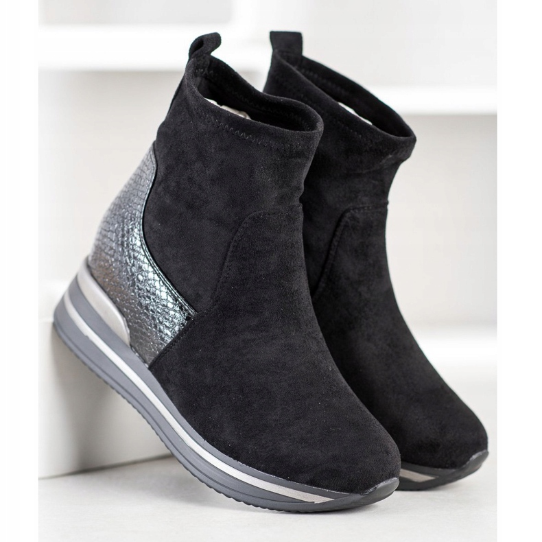 Gogo Botki Na Koturnie czarne 2