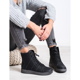 SHELOVET Czarne Workery Na Paltformie 1