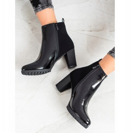 Gogo Lakierowane Botki Na Obcasie czarne 2