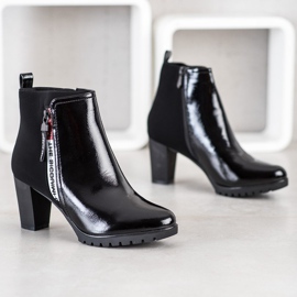 Gogo Lakierowane Botki Na Obcasie czarne 1