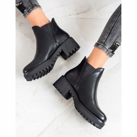 Super Mode Wsuwane Botki Z Eko Skóry czarne 2