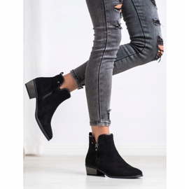 J. Star Botki Z Ozdobnym Zamkiem czarne 1