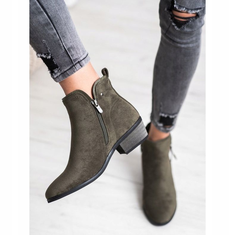 J. Star Botki Z Ozdobnym Zamkiem zielone 1