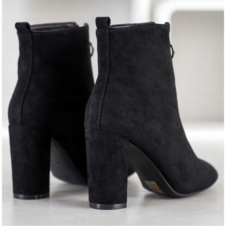 WELLSPRING Botki Z Ozdobnym Suwakiem czarne 1