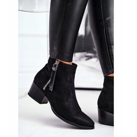 EVE Damskie botki na obcasie ocieplane czarne Discretely 1