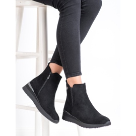 Gogo Ciepłe Botki Na Koturnie czarne 2