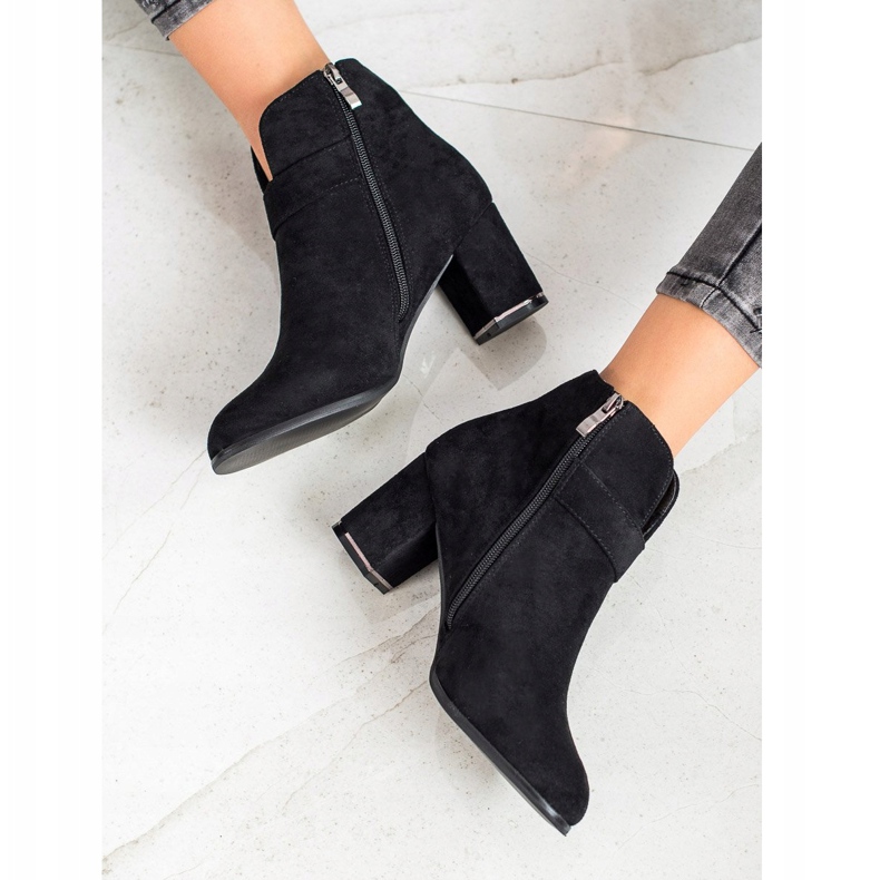 Wilady Eleganckie Botki Z Klamrą czarne 1