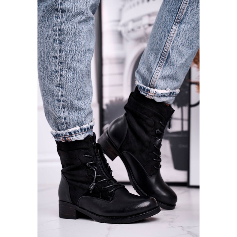 Botki Damskie Workery Czarne Bear 1