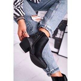 Botki Damskie Ciepłe Czarne Meatown szare 2